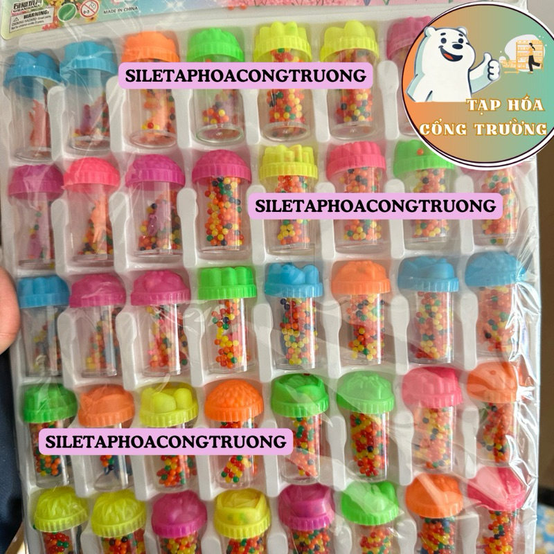 Sỉ vỉ 40 lọ hạt nở trang trí kèm con vật, lọ hạt nở kèm con nở to, nở tinh thể nhiều màu