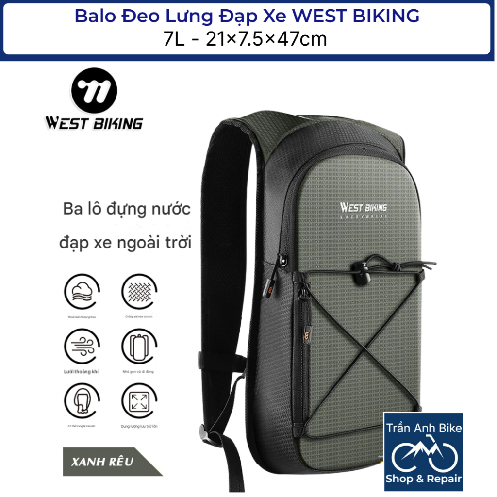 Balo Đeo Lưng Đạp Xe WEST BIKING 7L