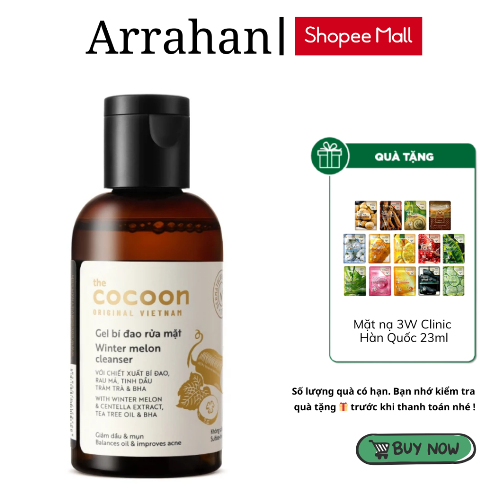 Gel rửa mặt bí đao Cocoon 140ml