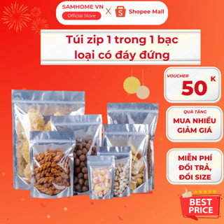 Túi Zip Đáy Đứng ShineYe 1 Mặt Trong 1 Bạc Phù Hợp Đựng Thực Phẩm Khô Như Trà Các Loại Bột Ngũ Cốc