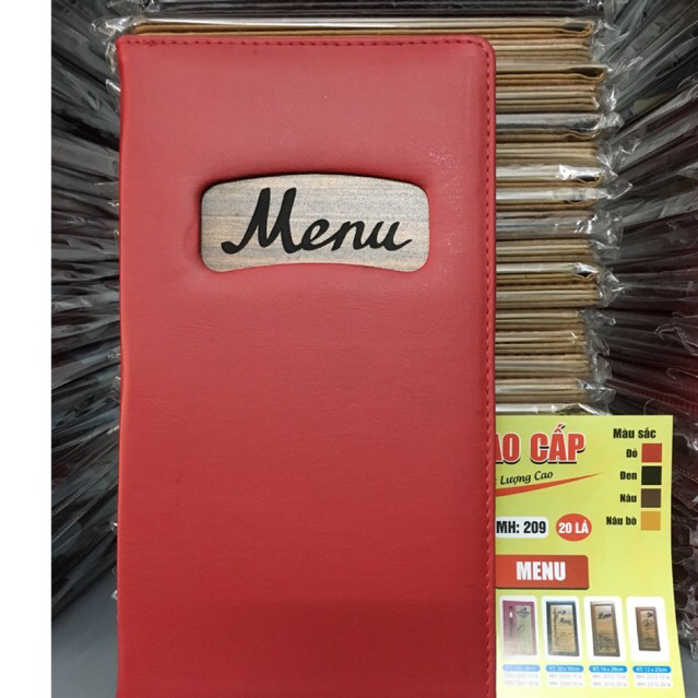 Bìa menu da may cao cấp 20 lá 209 (15*29CM)