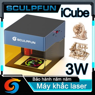  Máy khắc laser SCULPFUN iCube 3W có thể khắc tấm acrylic kim loại 