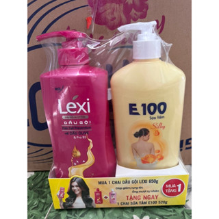 Combo dầu gội Lexi 650g tặng kèm sữa tắm E100 520g