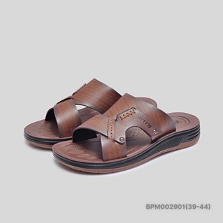 Dép lê da bò nam size 38-43 trung niên đế cao su êm chân chống trơn trượt độ bền cao BPM002901