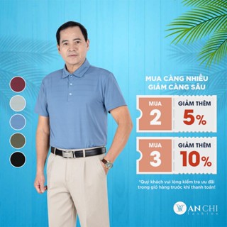 Áo polo nam trung niên ANCHI chất liệu cotton lạnh co giãn 4 chiều thoải mái - APL2501