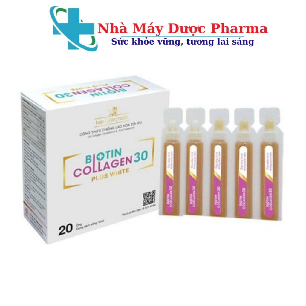 Biotin Collagen 30 Plus White bổ sung hàm lượng collagen - Hộp 20 ống x 10ml