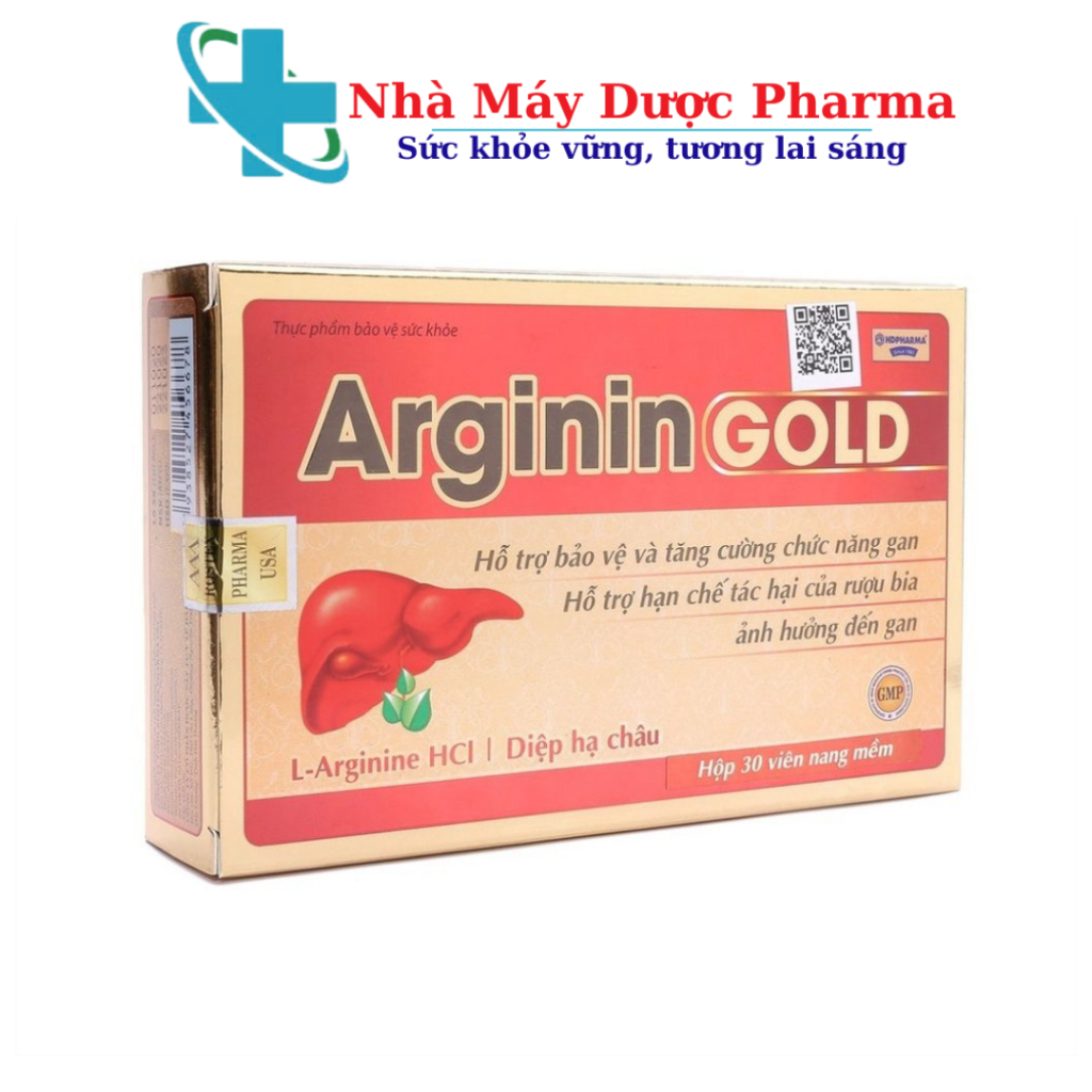 Viên uống bổ gan thảo dược Arginin Gold giải độc gan, hạ men gan - 30 viên [Arginin Gold 30 viên]