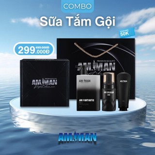Bộ Quà Tặng Nam - Combo Bộ Đôi Toàn Diện - Sữa Tắm Gội AM FANTASTIC 5in1 365ml & Bọt Vệ Sinh AM CHERISH 120ml