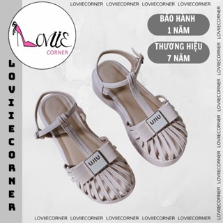 LOVIIECORNER - SANDAL NỮ MŨI TRÒN - GIÀY NỮ XINH ĐẾ BẰNG - SANDAL ĐI HỌC PHỐI QUAI HẬU CÀI MŨI RỌ 5 PHÂN - S250408