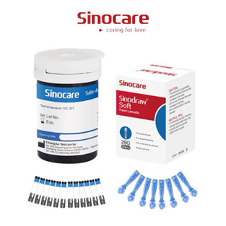 Que Thử Đường Huyết Safe Accu Sinocare Lọ 25 Que Tặng Kèm 50 Kim Chích Máu