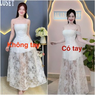  Đầm ren hoa 2s A94  dài 130cm có mút  siêu tôn dáng hottrend 2025 trẻ trung năng động nàng thơ - Akara xu hướng 