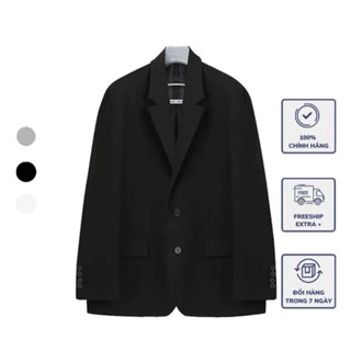 Áo blazer nam PRESENT áo vest 2 lớp form rộng, có độn vai phong cách hàn quốc