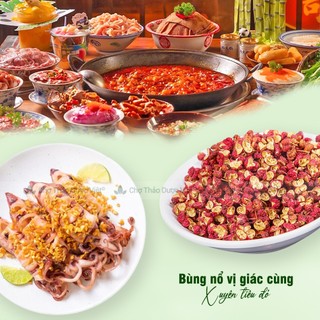 Xuyên tiêu đỏ 100g, hoa tiêu tứ xuyên, cay, thơm, gia vị tẩm ướp món ăn, lẩu tứ xuyên chuẩn vị