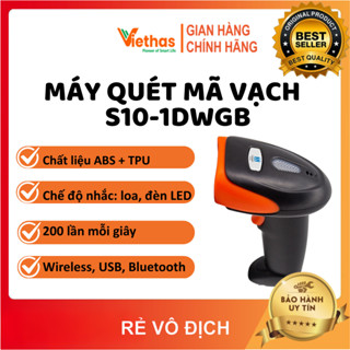 Máy quét mã vạch cầm tay Bluetooth tầm xa không dây 10m S10 - 1DWGB 