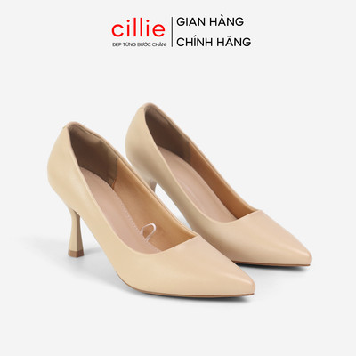 Giày Cao Gót Nữ Cillie Gót Nhọn 7p 4p Chắc Chắn Thời Trang Công Sở