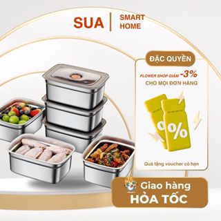 Hộp Đựng Thực Phẩm Inox 304 Nắp Kín – Bảo Quản Tủ Lạnh, Đựng Đồ Ăn Chín, Trái Cây, Thịt Cá – An Toàn, Dễ Vệ Sinh