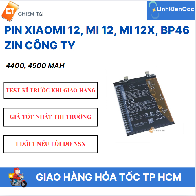 Pin Xiaomi 12, Mi 12, Mi 12X, BP46 zin công ty - 4400, 4500 mAh