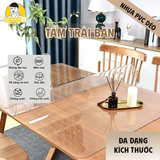 Khăn Trải Bàn Bằng Nhựa PVC Trong Suốt Dày 2mm, Tấm Lót bàn Ăn, Tấm Nhựa PVC Trải Giường Khổ 100Cm