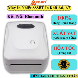  Máy In Nhiệt 888BT AYIN Máy In Nhiệt Mini In Đơn Hàng Tiêu Chuẩn A6 A7 Mã Vận Đơn In Tem Mã Vạch 