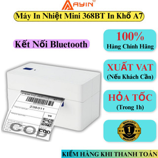  Máy In Nhiệt Mini Máy In Nhiệt Bluetooth AYIN 368BT Khổ Giấy In Nhiệt A7 In Đơn Hàng In Mã Vận Đơn 