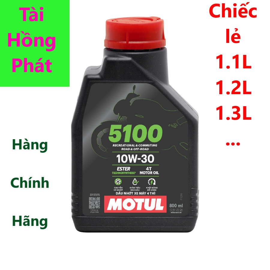 Dầu nhớt MOTUL 5100 10w30 Ester Technosynthese Xe số, Côn Tay,..Chính Hãng