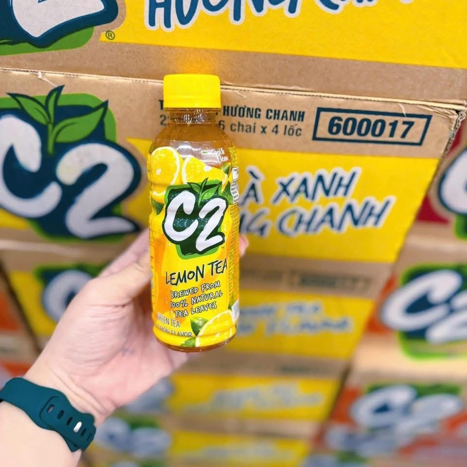 Thùng 24 chai trà xanh C2 hương chanh 225ml