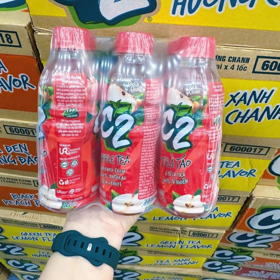 Thùng 24 chai trà xanh C2 hương táo 225ml