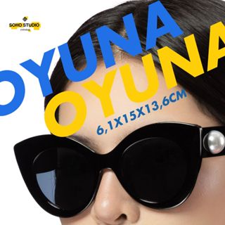 Kính mát OYUNA Soho Studio gọng tròn mắt mèo form oversize