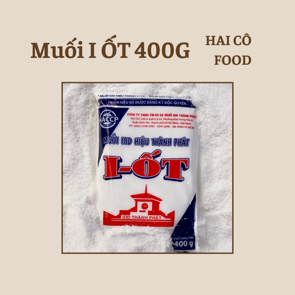 MUỐI IOT SẤY TINH THÀNH PHÁT, MUỐI BỔ SUNG I-ỐT GÓI 400G