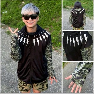 Áo Khoác Chống Nắng Tia Sét Tay Họa Tiết Rằn Ri - Áo Chống Nắng Nam Nữ Unisex