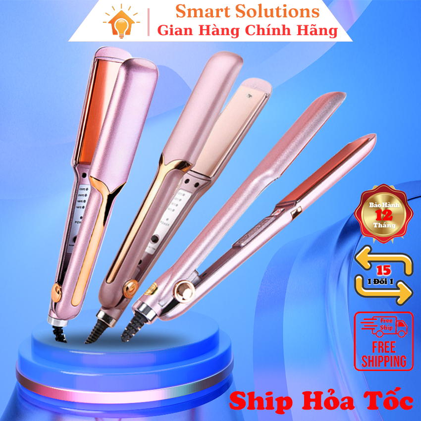 Máy là tóc, ép duỗi tóc, uốn tóc xoăn Hàn Quốc 3 in1 uốn nhanh giữ nếp lâu bảo hành 1 năm