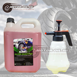 [COMBO KÈM BÌNH] Xà Bông Nano Gloss Shampoo Can 5L , Xà Bông Bọt Tuyết,Xà Bông Rửa Xe Siêu Sạch +  Bình Xịt Bọt Tuyết