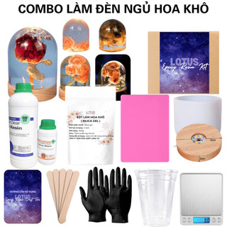  Combo Làm Đèn Ngủ Hoa Khô Resin Set Làm Đèn Decor Độc Đáo Ý Nghĩa - Epoxy Resin Kit 