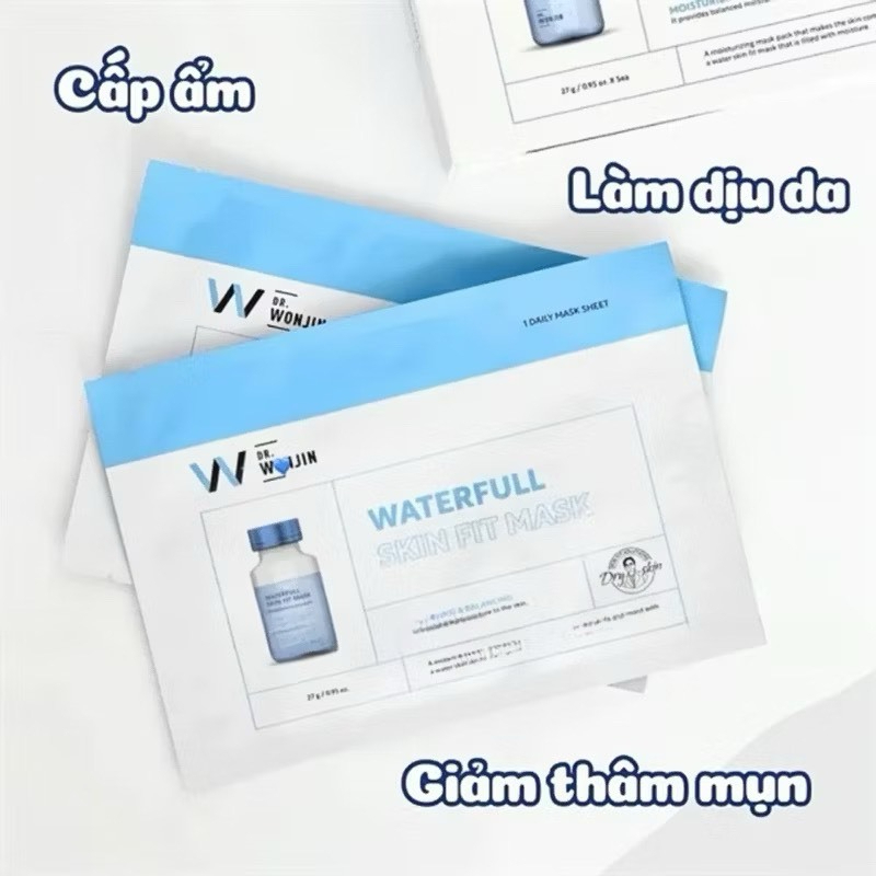 Miếng Mặt Nạ Cấp Nước Phục Hồi Giảm Sưng Viêm Mụn WonJin Waterfull Skin Fit Mask