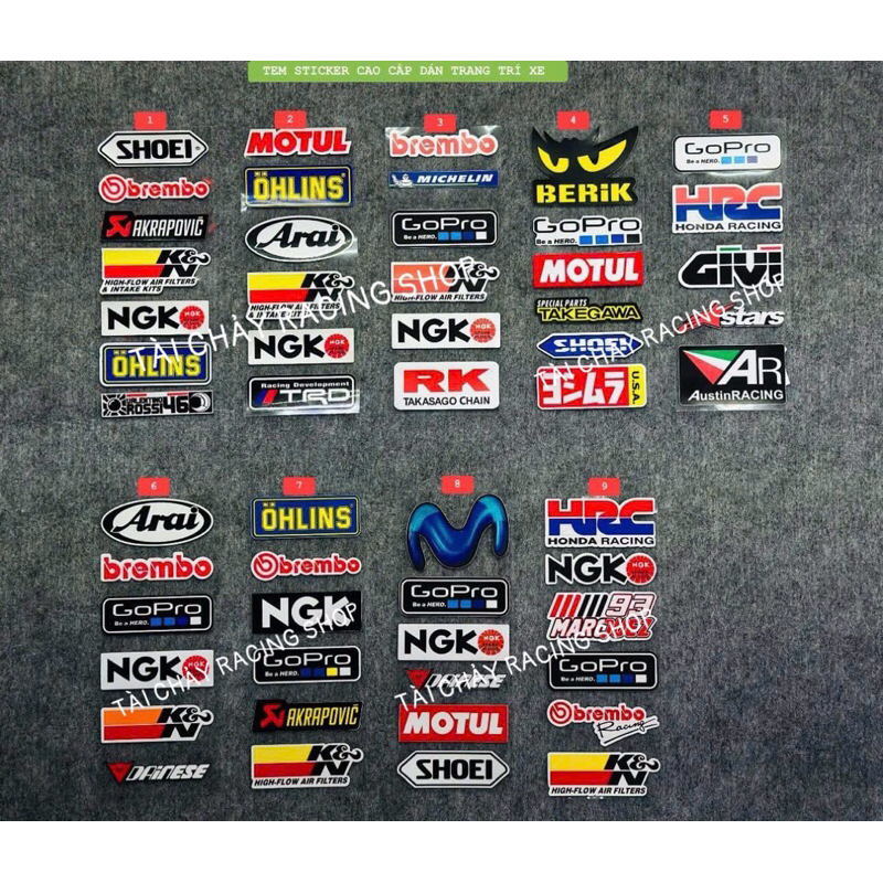 [ 1 TẤM ] TEM STICKER LOGO CAO CẤP DÁN TRANG TRI XE