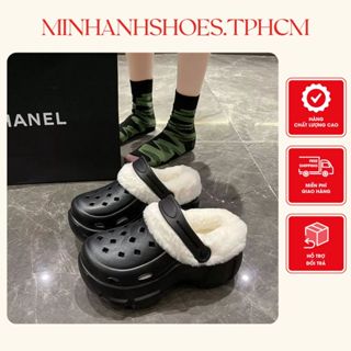Dép nữ dép sục lót lông đế dày 6CM dép bánh mì nữ siêu nhẹ tặng kèm stick cute -FORM NHỎ (MÃ 279 CÚN LÔNG )