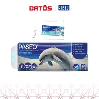  Giấy vệ sinh PASEO Dolphin Nhập Khẩu Indonesia - 10 cuộn 4 lớp in hoa Tan trong nước 