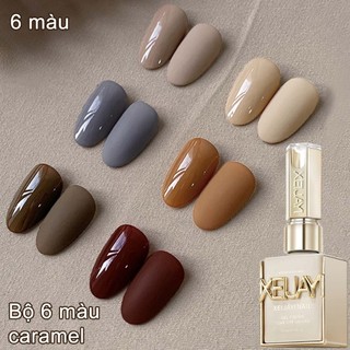 XEIJAYI bộ sơn móng tay 6 màu mới phổ biến màu trà sữa xám xanh phù hợp cho gia đình làm móng DIY