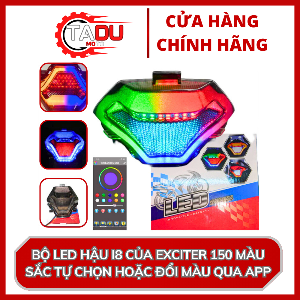 CỤM HẬU I8 EXCITER 150 HIỆU ỨNG MÀU APP ĐỔI QUA APP ĐIỆN THOẠI