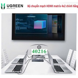 Bộ chuyển mạch HDMI Matrix 4 to 2 Ugreen 40216 CM288 FJGEAR 4 X 2 Cao Cấp 4k@60Hz