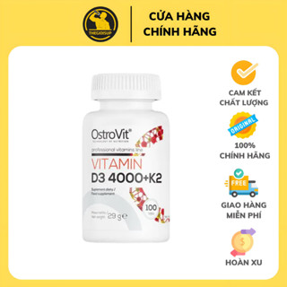  Ostrovit Vitamin D3 4000 + K2  100 Viên - Vitamin Tăng Sức Đề Kháng Hệ Miễn Dịch Săn Chắc Xương 