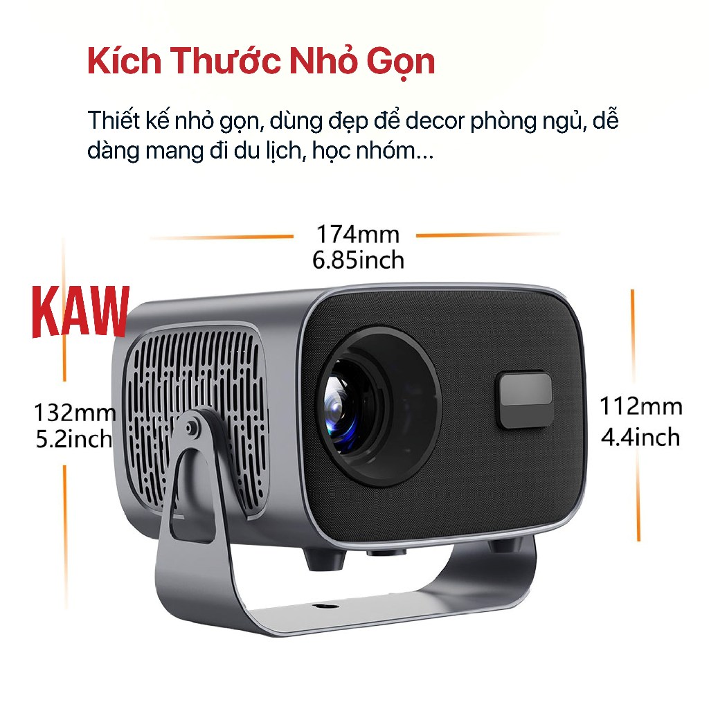 Máy Chiếu Mini KAW K670 - Hàng Chính Hãng, Full HD Siêu Nét, Hỗ Trợ 4K, Độ Sáng Cao, Android 11 | BigBuy360 - bigbuy360.vn