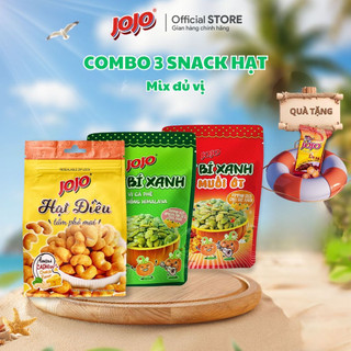  Combo 3 Gói Snack Hạt Mix Đủ Vị JOJO - Hạt Bí Rang Muối Hạt Điều Tẩm Phô Mai Hạt Mix Dinh Dưỡng Béo Bùi 