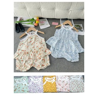 Bộ Lụa Hai Dây Xếp Li Bé (6-18kg) ( giao màu ngẫu nhiên)