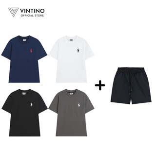 Bộ Quần Áo Thun Nam VINTINO Cổ Tròn Áo Cotton Quần Kaki Năng Động AT03-QS03