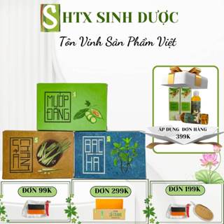 Combo 3 Bánh Xà Bông Sả Chanh, Bạc Hà, Mướp Đắng - HTX Sinh Dược