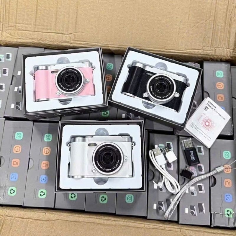 Máy Ảnh Mini 512Gb CCD Kỹ Thuật Số 4K Retro Thời Trang Chụp Ảnh Quay Phim Chơi Game Phù Hợp Du Lịch, Đầy Đủ Phụ Kiện