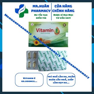 Vitamin E 40.000mcg (Hộp 30 viên) - Trẻ hóa làn da, ngăn ngừa lão hóa