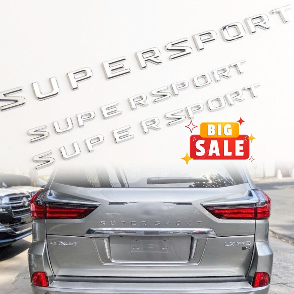 Chữ Nổi Supersport Dán Đuôi Xe Lexus LX 570 - Tem Chữ Supersport  Dán Cánh Cửa Lexus LX 570