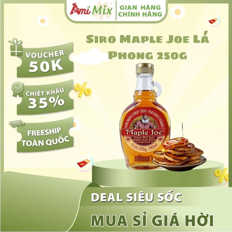 Siro Lá Phong Nguyên Chất Maple Joe - Chai 250ml - Tinh Chất Ngọt Tự Nhiên